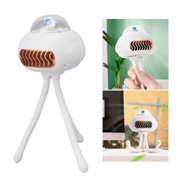 Mini Ventilador Portátil Flexível Tipo Polvo – Elétrico, ajustavel, Cor Branco