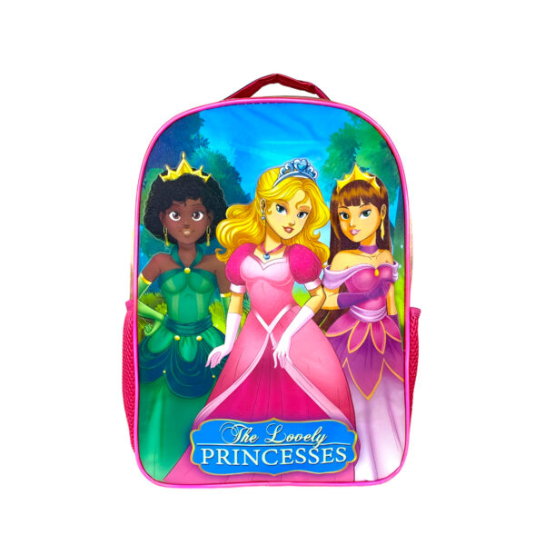 Kit Mochila Escolar com Acessórios Infantil Princesas Cor:Pink
