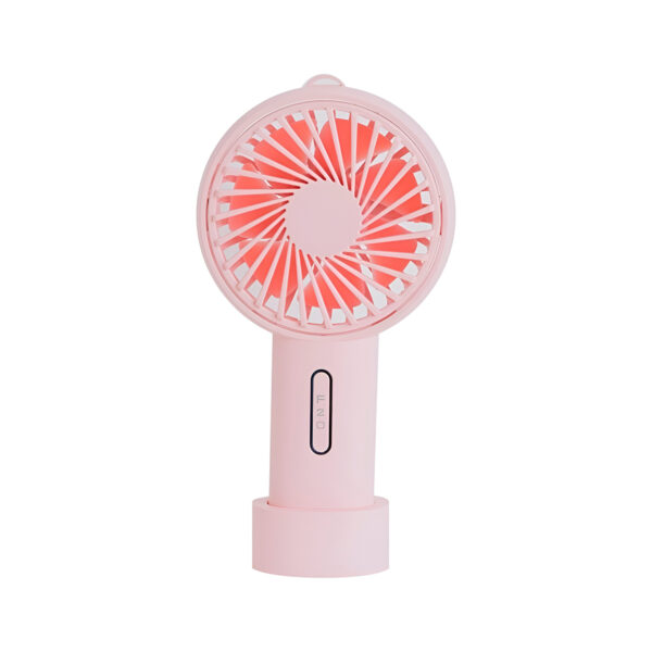 Ventilador Portátil de Mesa Recarregável com Base Estável – Cor Rosa