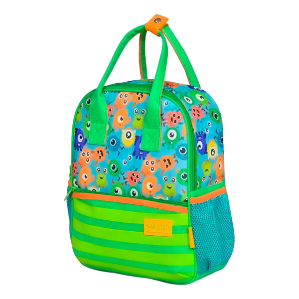 Mochila de Costas Bolsa Infantil Baby Masculina Monstrinhos Cor:Verde