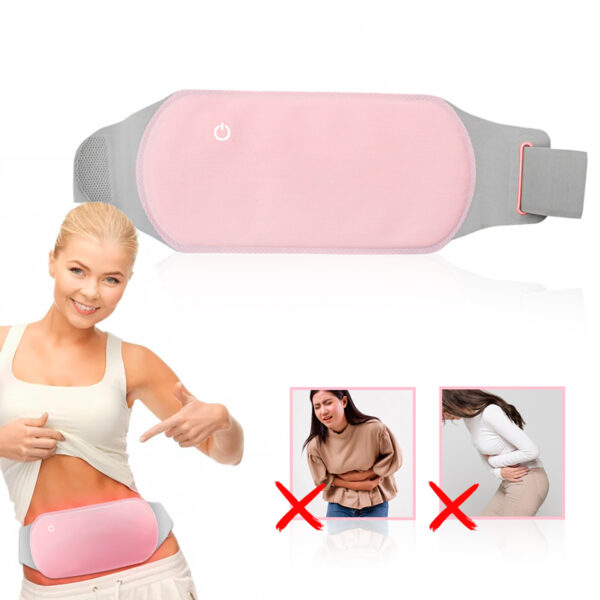Cinta De Aquecimento Alivio Cólica Menstrual Almofada Esquenta Cor:Rosa