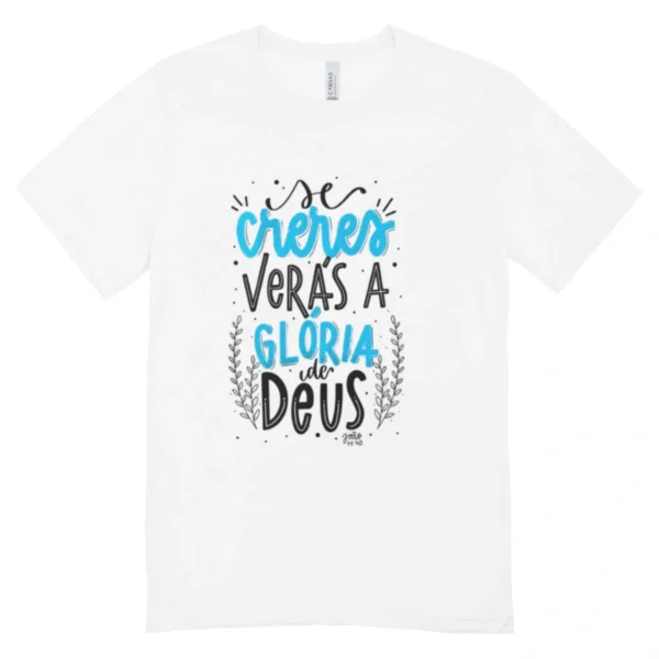 Camisa Baby Look Feminina Glória de Deus em Algodão Premium