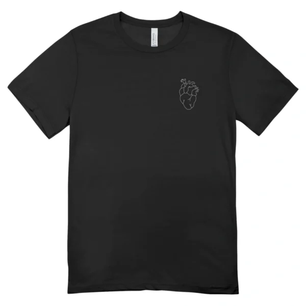 Camisa Feminina Baby Look Heart em 100% Algodão Personalizada