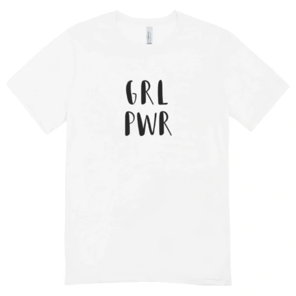 Camisa Feminina Baby Look Algodão Personalizada Grl Pwr