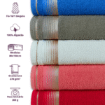 Kit 2 toalhas de Banho Luxo Grossa Bordada 100% Algodão Alta Absorção - Imagem 5