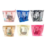 Bolsa Transparente de Plástico Rendado Praia Piscina Cor:Azul - Imagem 2