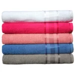 Kit 4 Toalhas Banho Bordadas Luxo Grossa 100% Algodão Alta Absorção Cores Lindas - Imagem 4