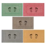 Kit 2 Tapetes Piso Atoalhado Para Banheiro 100% Algodão 45x70cm Saída de Box - Imagem 4