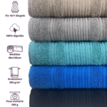 Kit 2 toalhas de Banho Rubi Luxo Grossa Bordada 100% Algodão Alta Absorção - Imagem 3