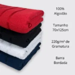 Kit 2 toalhas de Banho Bruna Luxo Bordada 100% Algodão Alta Absorção - Imagem 5