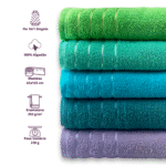 Kit 2 toalhas de Banho Dourado Luxo Bordada 100% Algodão Alta Absorção - Imagem 3