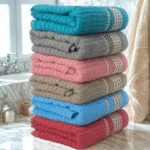 Kit 4 Toalhas Banho Canelada Bordada Luxo 100% Algodão Alta Absorção - Imagem 2