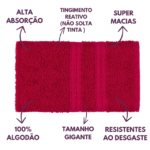 Kit 4 Toalhas de Banho e Rosto Luxo Grossa Cores Vibrantes 100% Algodão Alta Absorção - Imagem 4