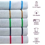 Kit 2 Toalhas de Banho Para Piscina Luxo Grossa Bordado com Cores Vibrantes 100% Algodão Alta Absorção