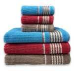 Kit 4 Toalhas Banho Canelada Bordada Luxo 100% Algodão Alta Absorção - Imagem 4