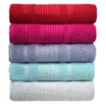 Kit 4 Toalhas de Banho e Rosto Luxo Grossa Cores Vibrantes 100% Algodão Alta Absorção - Imagem 2