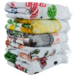 Kit 15 Pano Prato Atoalhado C/ FRANJA 100% Algodão Copa Estampadas Sortida 40x60cm