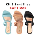 Kit 3 Sandálias Feminina Rasteirinhas Sortidas - Imagem 3
