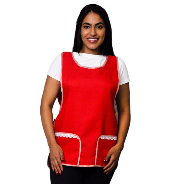 Avental Bata Limpeza E Serviços Gerais 100% Oxford Vermelho