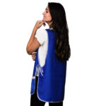 Kit 2 Avental Bata Oxford Liso Frente e Costa Com 2 Bolsos Azul - Imagem 2