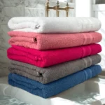 Kit 4 Toalhas Banho Bordadas Luxo Grossa 100% Algodão Alta Absorção Cores Lindas - Imagem 2