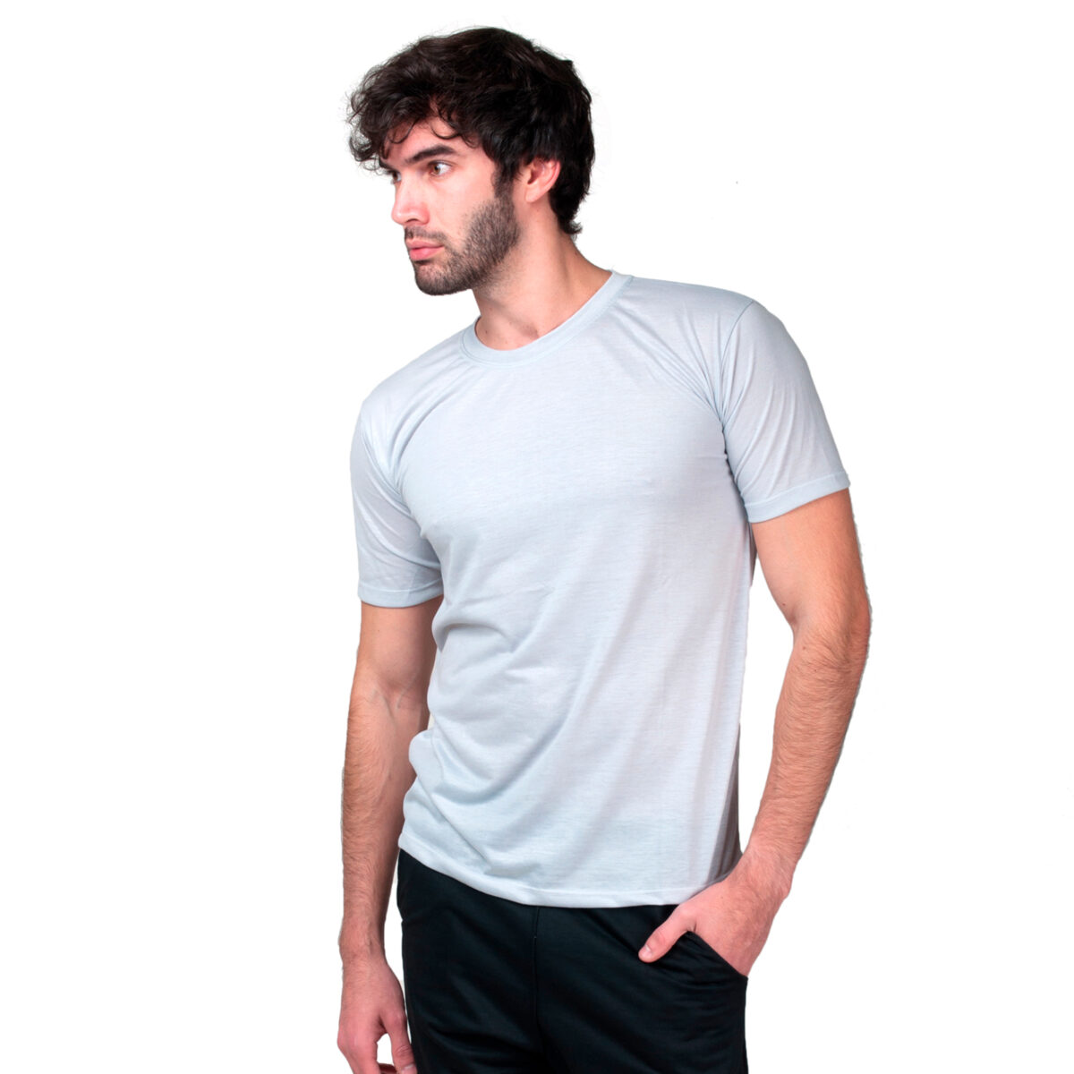 Camiseta Dry Fit Masculina Esportiva – Kit com 6 Unid Cor Cinza Tamanho M - Imagem 4