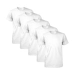 Kit com 5 Camisetas Masculina Dry Fit Branco M