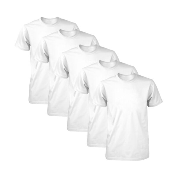 Kit com 5 Camisetas Masculina Dry Fit Branco M