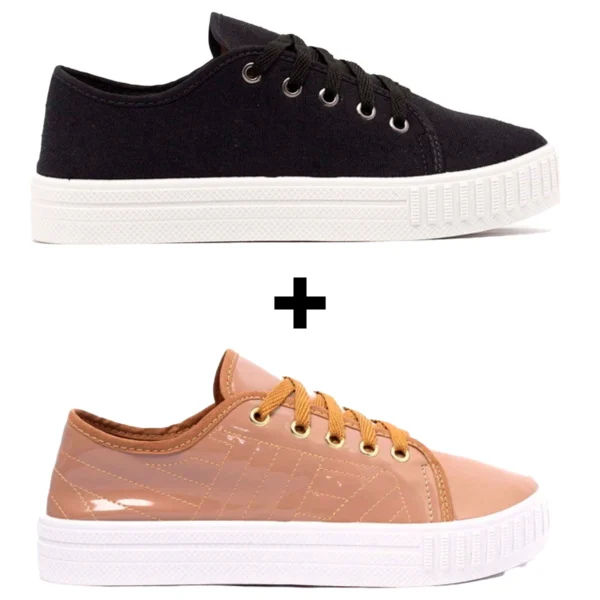 Kit 2 Tênis Feminino Casual Confortável