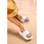 Chinelo Feminino 100% EVA Confortável com Enfeite Metalizado - Imagem 7