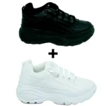 Kit 2 Tênis Plataforma Feminino Bufalo London
