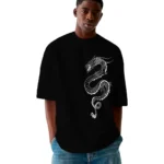 Camiseta Masculina Oversized Dragão D3 Streetwear Conforto