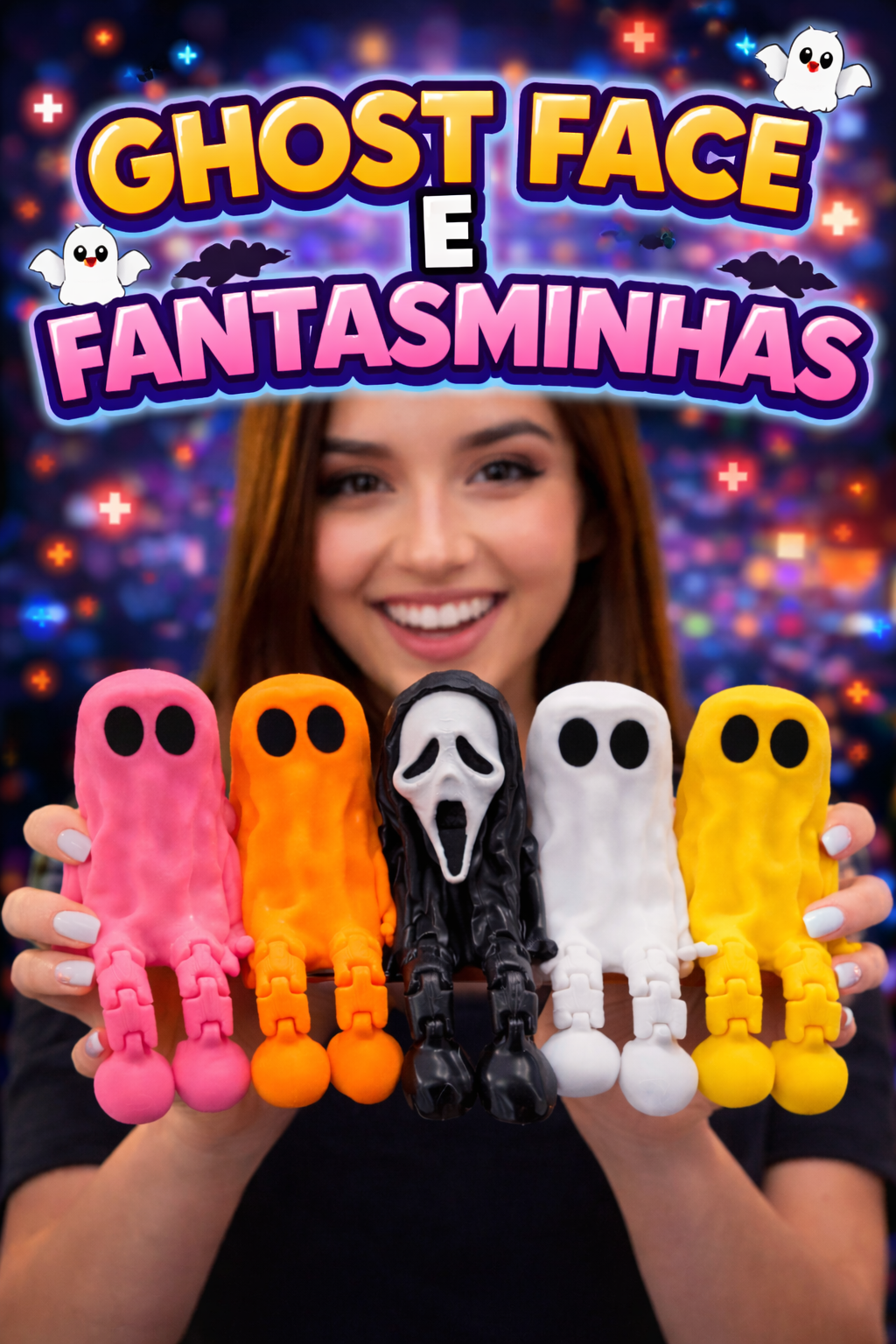 Fantasminha e Ghost Face Decoraçao mesa quarto setup gamer gee Fantasminha e Ghost Face Decoraçao mesa quarto setup gamer gee