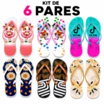 Kit 6 Chinelos Feminino Variados