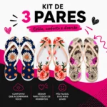 Kit 3 Chinelos Feminino Variados - Imagem 2