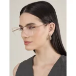 Óculos Feminino Rosé Semi Rimless Leve Elegante Armação Metal Delicada Clássica - Imagem 5