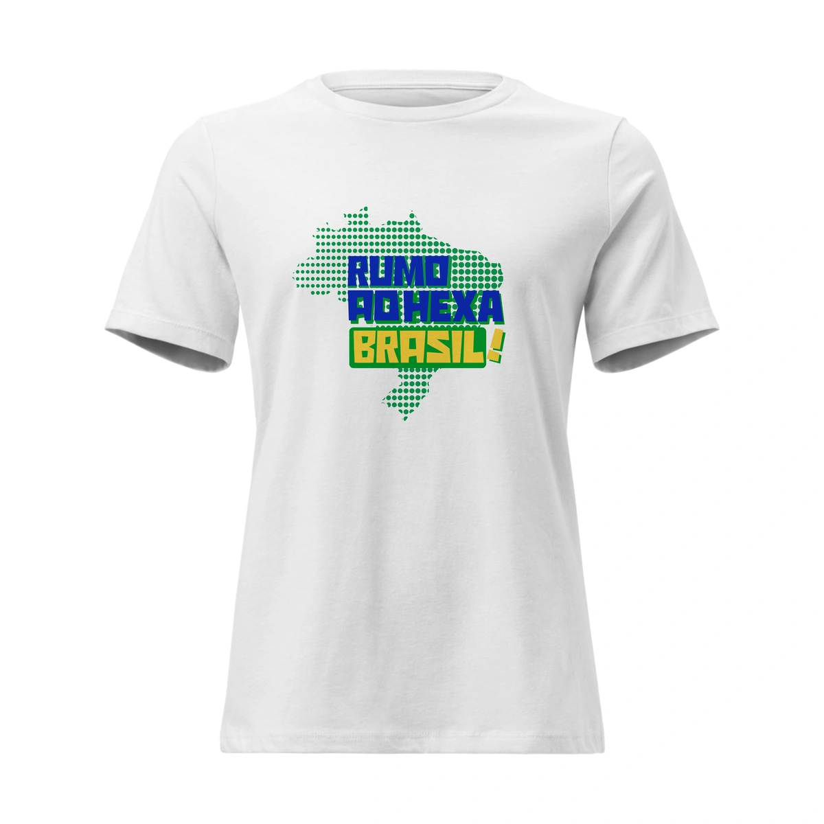 Camisa Feminina Baby Look Rumo ao Hexa Brasil Mapa Camisa Feminina Baby Look Rumo ao Hexa Brasil Mapa