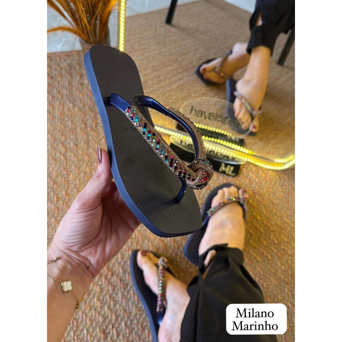 Chinelo Havaiana Strass Nozinho Luxo Promoçao Chinelo Havaiana Strass Nozinho Luxo Promoçao