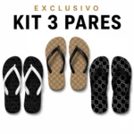 Kit 3 Chinelos Feminino Gucci
