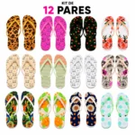 Kit 12 Pares Chinelos Femininos Variados