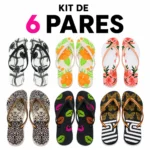 Kit 6 Chinelos Feminino Varias Estampas - Imagem 2