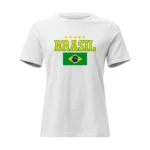 Camisa Feminina Baby Look Brasil Bandeira e Estrela