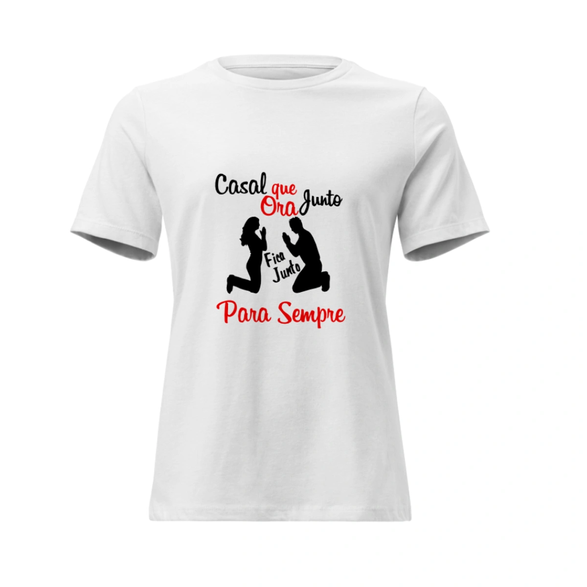 Camisa Feminina Baby Look Dia dos Namorados Casal que Ora Junto Para Sempre Camisa Feminina Baby Look Dia dos Namorados Casal que Ora Junto Para Sempre