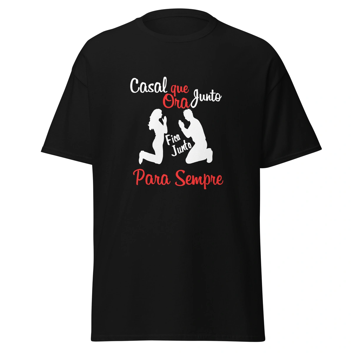 Camiseta Masculina Dia dos Namorados Casal que Ora Junto Para Sempre Camiseta Masculina Dia dos Namorados Casal que Ora Junto Para Sempre